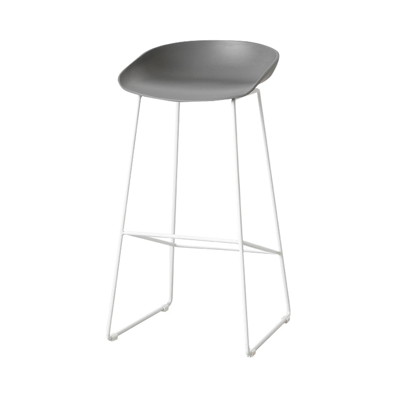 Scandinavian Style Bar-stool with Sled Legs Bucket Seat Counter Stool for Kitchen Bar Grey 1 Piece Counter Stool(26"H) Clearhalo 'Bar Furniture' 'Bar Stools' 'bar_stools' 'furn' 'furn_bar_stools' 'Furniture' 'furniture_bar_stools' 'Kitchen & Dining Furniture' 4730664