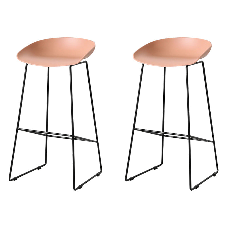 Scandinavian Style Bar-stool with Sled Legs Bucket Seat Counter Stool for Kitchen Bar Pink 2 Piece Set Bar Stool(30"H) Clearhalo 'Bar Furniture' 'Bar Stools' 'bar_stools' 'furn' 'furn_bar_stools' 'Furniture' 'furniture_bar_stools' 'Kitchen & Dining Furniture' 4730665