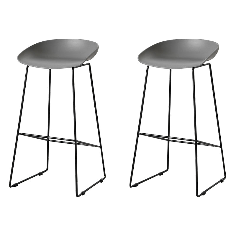 Scandinavian Style Bar-stool with Sled Legs Bucket Seat Counter Stool for Kitchen Bar Grey 2 Piece Set Bar Stool(30"H) Clearhalo 'Bar Furniture' 'Bar Stools' 'bar_stools' 'furn' 'furn_bar_stools' 'Furniture' 'furniture_bar_stools' 'Kitchen & Dining Furniture' 4730666