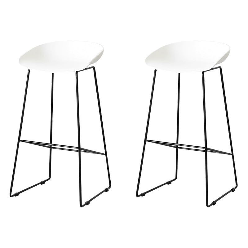 Scandinavian Style Bar-stool with Sled Legs Bucket Seat Counter Stool for Kitchen Bar White 2 Piece Set Bar Stool(30"H) Clearhalo 'Bar Furniture' 'Bar Stools' 'bar_stools' 'furn' 'furn_bar_stools' 'Furniture' 'furniture_bar_stools' 'Kitchen & Dining Furniture' 4730667