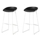 Scandinavian Style Bar-stool with Sled Legs Bucket Seat Counter Stool for Kitchen Bar Black 2 Piece Set Counter Stool(26"H) Clearhalo 'Bar Furniture' 'Bar Stools' 'bar_stools' 'furn' 'furn_bar_stools' 'Furniture' 'furniture_bar_stools' 'Kitchen & Dining Furniture' 4730670