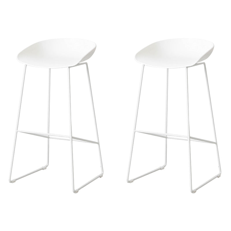 Scandinavian Style Bar-stool with Sled Legs Bucket Seat Counter Stool for Kitchen Bar White 2 Piece Set Counter Stool(26"H) Clearhalo 'Bar Furniture' 'Bar Stools' 'bar_stools' 'furn' 'furn_bar_stools' 'Furniture' 'furniture_bar_stools' 'Kitchen & Dining Furniture' 4730671