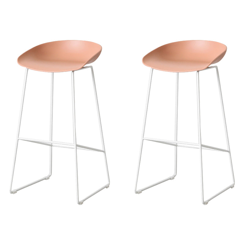 Scandinavian Style Bar-stool with Sled Legs Bucket Seat Counter Stool for Kitchen Bar Pink 2 Piece Set Counter Stool(26"H) Clearhalo 'Bar Furniture' 'Bar Stools' 'bar_stools' 'furn' 'furn_bar_stools' 'Furniture' 'furniture_bar_stools' 'Kitchen & Dining Furniture' 4730672