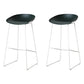 Scandinavian Style Bar-stool with Sled Legs Bucket Seat Counter Stool for Kitchen Bar Blackish Green 2 Piece Set Counter Stool(26"H) Clearhalo 'Bar Furniture' 'Bar Stools' 'bar_stools' 'furn' 'furn_bar_stools' 'Furniture' 'furniture_bar_stools' 'Kitchen & Dining Furniture' 4730673