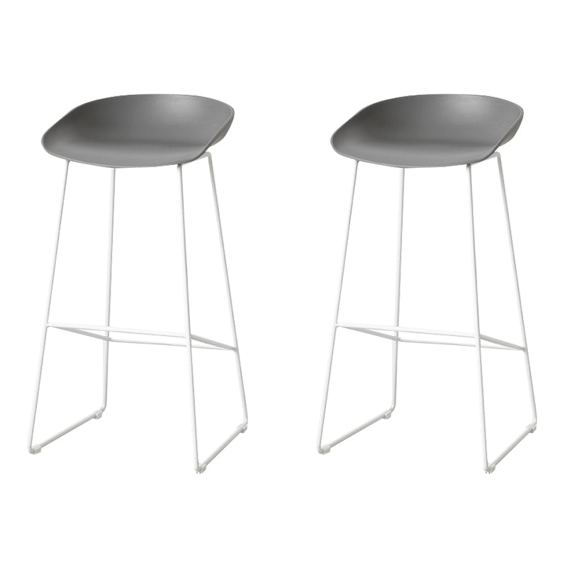 Scandinavian Style Bar-stool with Sled Legs Bucket Seat Counter Stool for Kitchen Bar Grey 2 Piece Set Counter Stool(26"H) Clearhalo 'Bar Furniture' 'Bar Stools' 'bar_stools' 'furn' 'furn_bar_stools' 'Furniture' 'furniture_bar_stools' 'Kitchen & Dining Furniture' 4730675