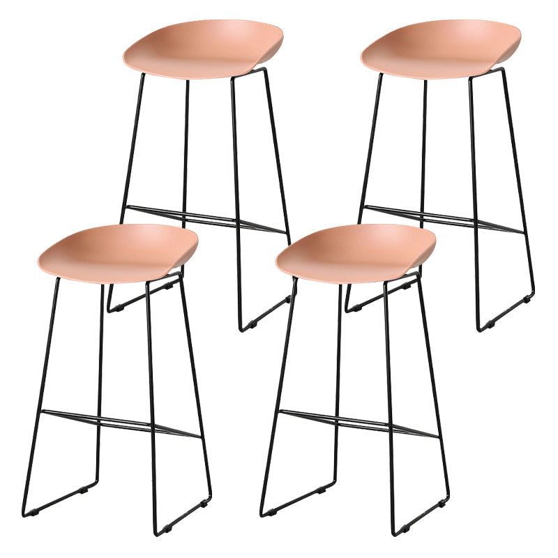 Scandinavian Style Bar-stool with Sled Legs Bucket Seat Counter Stool for Kitchen Bar Pink 4 Piece Set Bar Stool(30"H) Clearhalo 'Bar Furniture' 'Bar Stools' 'bar_stools' 'furn' 'furn_bar_stools' 'Furniture' 'furniture_bar_stools' 'Kitchen & Dining Furniture' 4730676