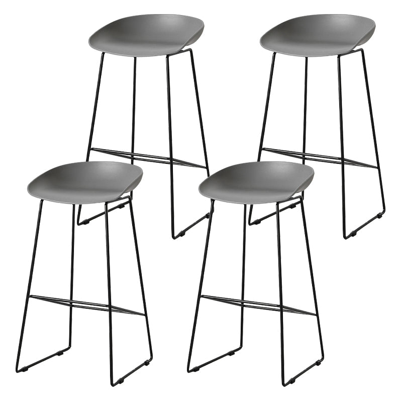 Scandinavian Style Bar-stool with Sled Legs Bucket Seat Counter Stool for Kitchen Bar Grey 4 Piece Set Bar Stool(30"H) Clearhalo 'Bar Furniture' 'Bar Stools' 'bar_stools' 'furn' 'furn_bar_stools' 'Furniture' 'furniture_bar_stools' 'Kitchen & Dining Furniture' 4730677