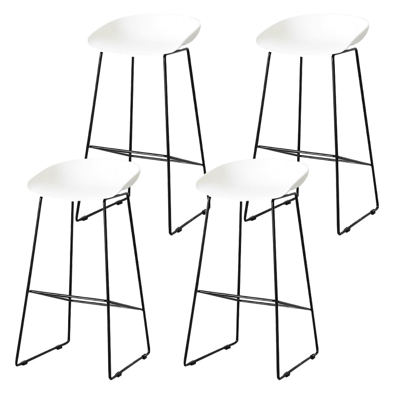 Scandinavian Style Bar-stool with Sled Legs Bucket Seat Counter Stool for Kitchen Bar White 4 Piece Set Bar Stool(30"H) Clearhalo 'Bar Furniture' 'Bar Stools' 'bar_stools' 'furn' 'furn_bar_stools' 'Furniture' 'furniture_bar_stools' 'Kitchen & Dining Furniture' 4730678