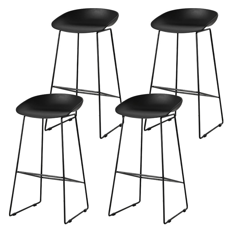 Scandinavian Style Bar-stool with Sled Legs Bucket Seat Counter Stool for Kitchen Bar Black 4 Piece Set Bar Stool(30"H) Clearhalo 'Bar Furniture' 'Bar Stools' 'bar_stools' 'furn' 'furn_bar_stools' 'Furniture' 'furniture_bar_stools' 'Kitchen & Dining Furniture' 4730679