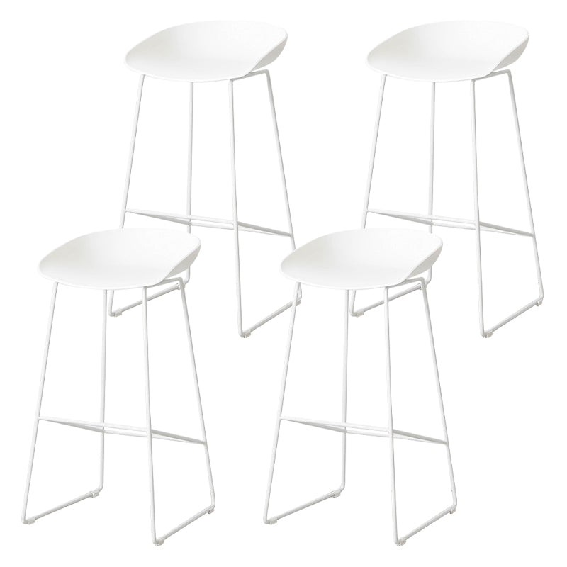 Scandinavian Style Bar-stool with Sled Legs Bucket Seat Counter Stool for Kitchen Bar White 4 Piece Set Counter Stool(26"H) Clearhalo 'Bar Furniture' 'Bar Stools' 'bar_stools' 'furn' 'furn_bar_stools' 'Furniture' 'furniture_bar_stools' 'Kitchen & Dining Furniture' 4730682