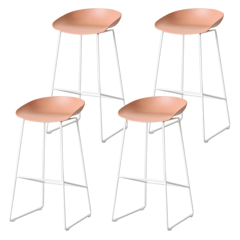 Scandinavian Style Bar-stool with Sled Legs Bucket Seat Counter Stool for Kitchen Bar Pink 4 Piece Set Counter Stool(26"H) Clearhalo 'Bar Furniture' 'Bar Stools' 'bar_stools' 'furn' 'furn_bar_stools' 'Furniture' 'furniture_bar_stools' 'Kitchen & Dining Furniture' 4730683