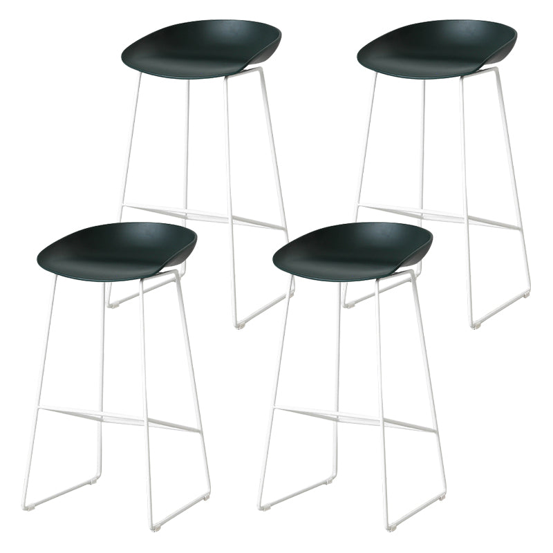Scandinavian Style Bar-stool with Sled Legs Bucket Seat Counter Stool for Kitchen Bar Blackish Green 4 Piece Set Counter Stool(26"H) Clearhalo 'Bar Furniture' 'Bar Stools' 'bar_stools' 'furn' 'furn_bar_stools' 'Furniture' 'furniture_bar_stools' 'Kitchen & Dining Furniture' 4730684