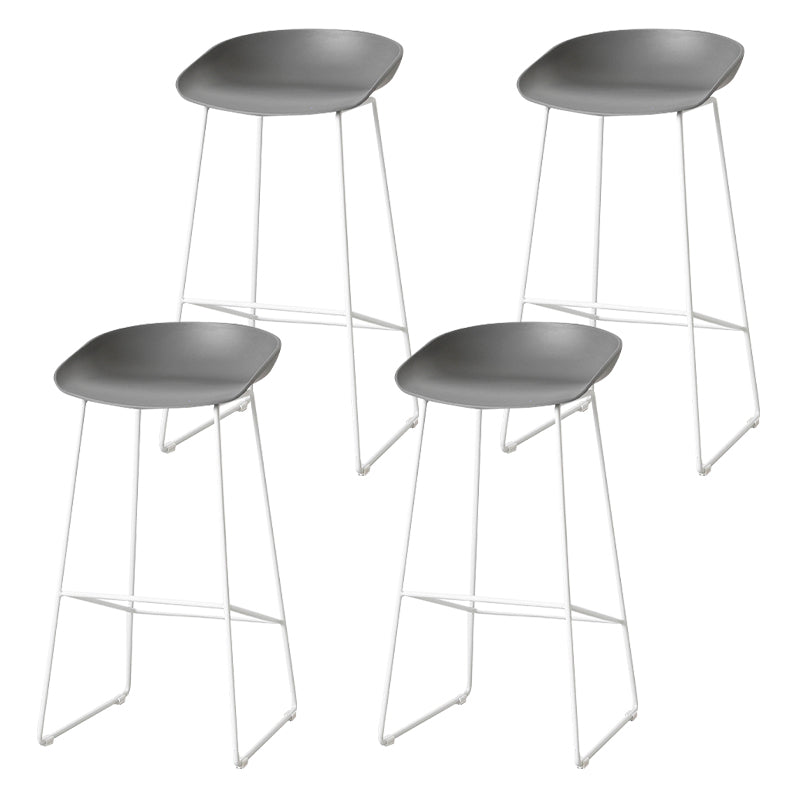 Scandinavian Style Bar-stool with Sled Legs Bucket Seat Counter Stool for Kitchen Bar Grey 4 Piece Set Counter Stool(26"H) Clearhalo 'Bar Furniture' 'Bar Stools' 'bar_stools' 'furn' 'furn_bar_stools' 'Furniture' 'furniture_bar_stools' 'Kitchen & Dining Furniture' 4730686