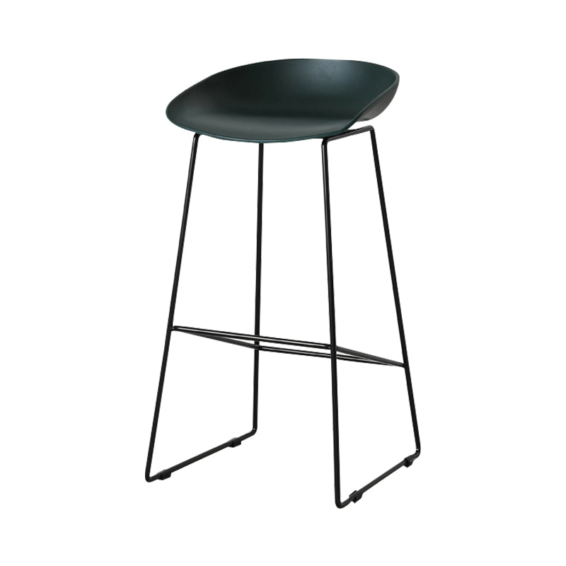 Scandinavian Style Bar-stool with Sled Legs Bucket Seat Counter Stool for Kitchen Bar Blackish Green 1 Piece Bar Stool(30"H) Clearhalo 'Bar Furniture' 'Bar Stools' 'bar_stools' 'furn' 'furn_bar_stools' 'Furniture' 'furniture_bar_stools' 'Kitchen & Dining Furniture' 4730687