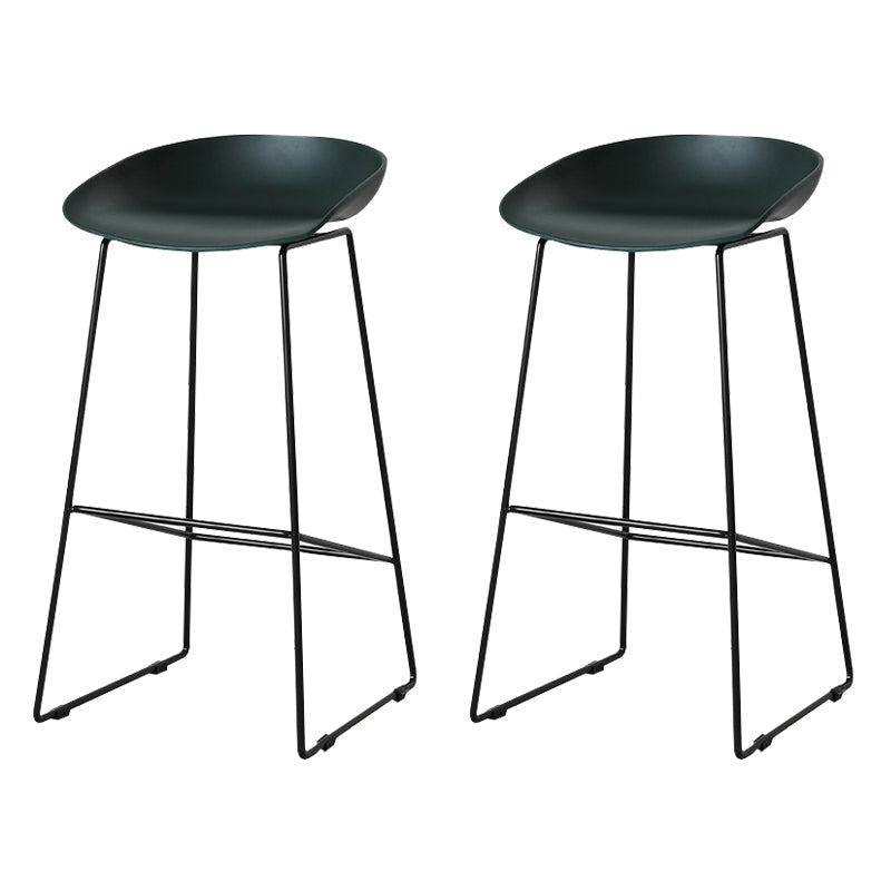 Scandinavian Style Bar-stool with Sled Legs Bucket Seat Counter Stool for Kitchen Bar Blackish Green 2 Piece Set Bar Stool(30"H) Clearhalo 'Bar Furniture' 'Bar Stools' 'bar_stools' 'furn' 'furn_bar_stools' 'Furniture' 'furniture_bar_stools' 'Kitchen & Dining Furniture' 4730688