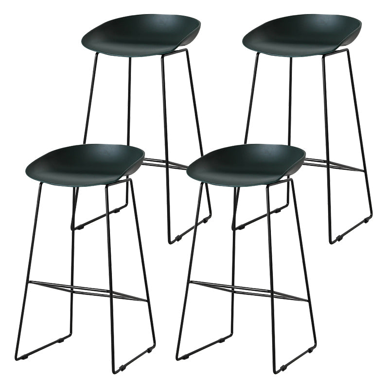 Scandinavian Style Bar-stool with Sled Legs Bucket Seat Counter Stool for Kitchen Bar Blackish Green 4 Piece Set Bar Stool(30"H) Clearhalo 'Bar Furniture' 'Bar Stools' 'bar_stools' 'furn' 'furn_bar_stools' 'Furniture' 'furniture_bar_stools' 'Kitchen & Dining Furniture' 4730689