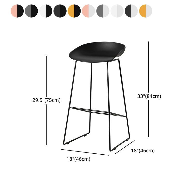 Scandinavian Style Bar-stool with Sled Legs Bucket Seat Counter Stool for Kitchen Bar Clearhalo 'Bar Furniture' 'Bar Stools' 'bar_stools' 'furn' 'furn_bar_stools' 'Furniture' 'furniture_bar_stools' 'Kitchen & Dining Furniture' 4730690