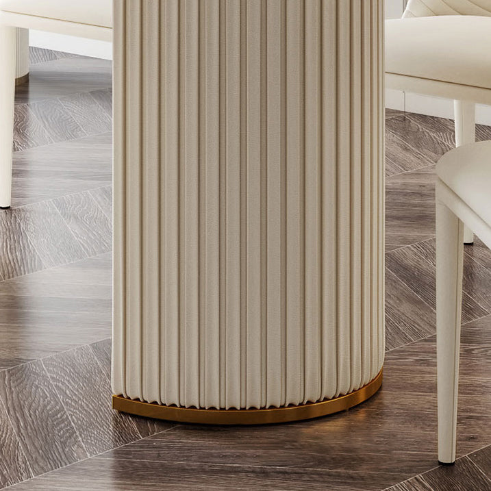 Glam 1/2/5/6/7 Pieces Dining Set Oval Shape Sintered Stone Dining Table Set Clearhalo 'Dining Room Sets' 'Dining Tables & Seating' 'dining_room_set' 'furn' 'furn_dining_room_set' 'Furniture' 'furniture_dining_room_set' 'Kitchen & Dining Furniture' 4730700