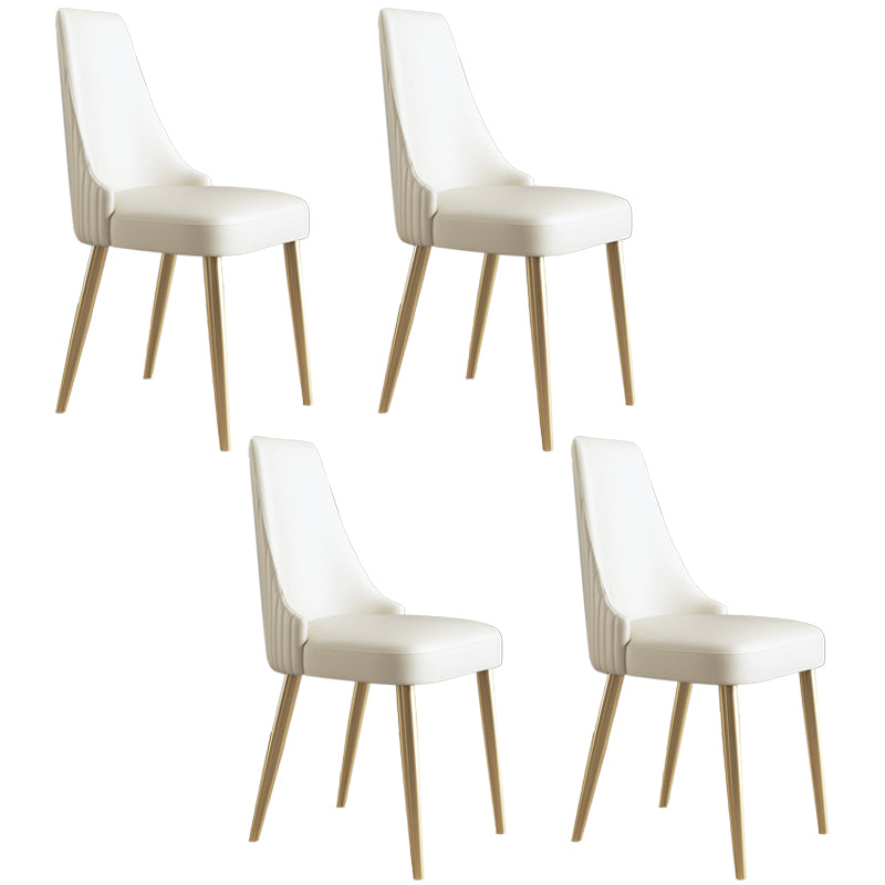 1/4/5/7 Pieces Dining Set White Sintered Stone Rectangle Table with Leather Chairs 4 White Chairs Clearhalo 'Dining Room Sets' 'Dining Tables & Seating' 'dining_room_set' 'furn' 'furn_dining_room_set' 'Furniture' 'furniture_dining_room_set' 'Kitchen & Dining Furniture' 4730709