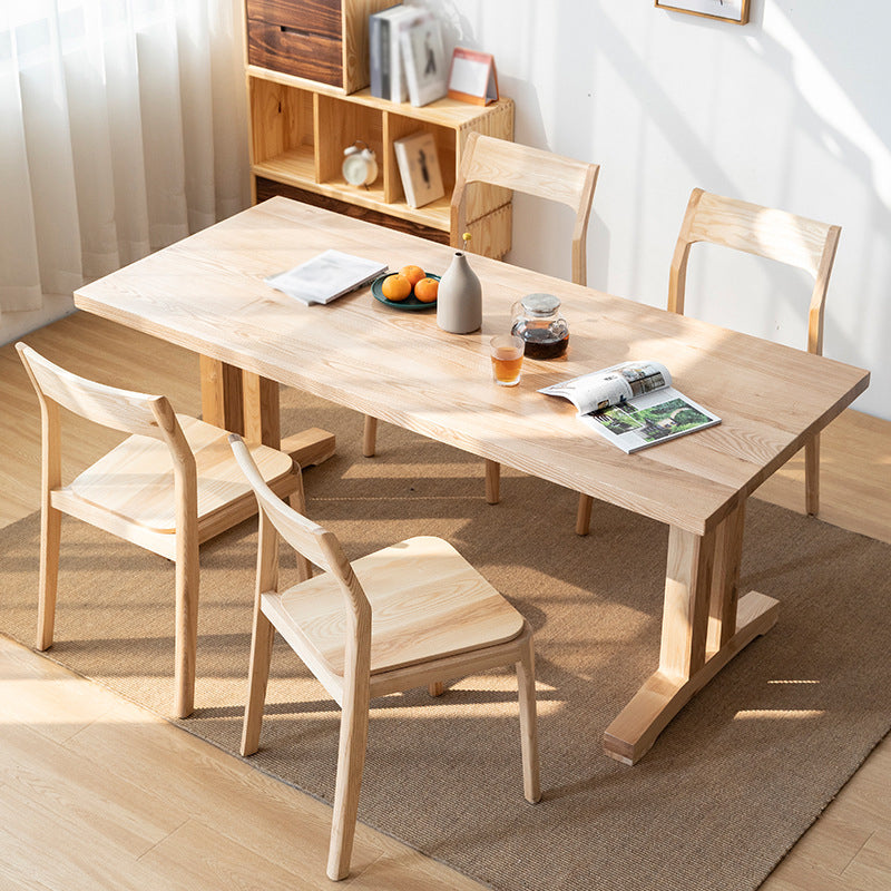 1/2/4/5 Pieces Modern Rectangle Dining Set Solid Wood Dining Table with Chairs Clearhalo 'Dining Room Sets' 'Dining Tables & Seating' 'dining_room_set' 'furn' 'furn_dining_room_set' 'Furniture' 'furniture_dining_room_set' 'Kitchen & Dining Furniture' 4730725