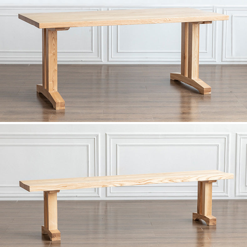 1/2/4/5 Pieces Modern Rectangle Dining Set Solid Wood Dining Table with Chairs Clearhalo 'Dining Room Sets' 'Dining Tables & Seating' 'dining_room_set' 'furn' 'furn_dining_room_set' 'Furniture' 'furniture_dining_room_set' 'Kitchen & Dining Furniture' 4730735