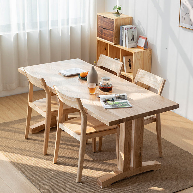 1/2/4/5 Pieces Modern Rectangle Dining Set Solid Wood Dining Table with Chairs Clearhalo 'Dining Room Sets' 'Dining Tables & Seating' 'dining_room_set' 'furn' 'furn_dining_room_set' 'Furniture' 'furniture_dining_room_set' 'Kitchen & Dining Furniture' 4730738