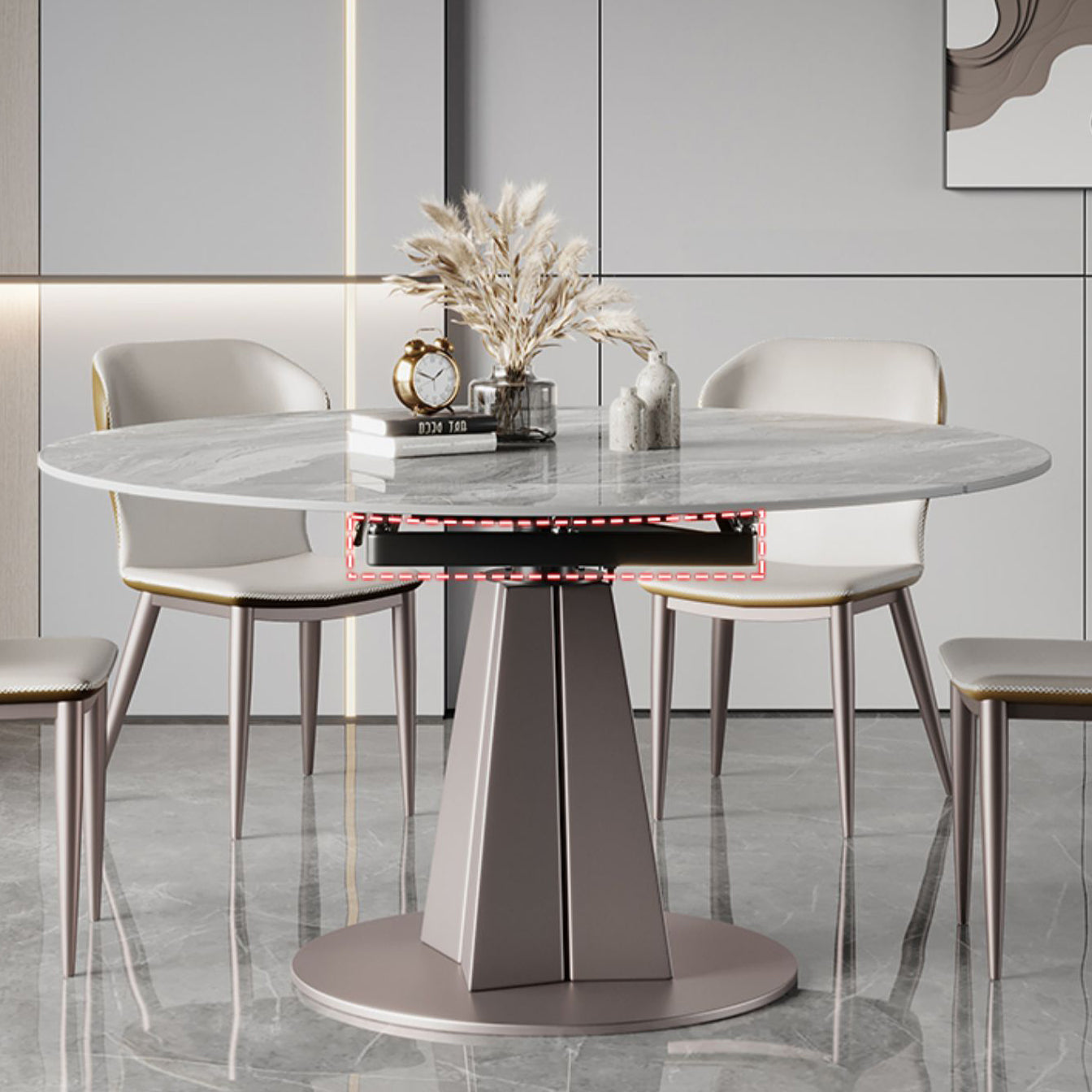 Modern 1/2/5/7 Pieces Dinette Set Round Dining Room Table Set Clearhalo 'Dining Room Sets' 'Dining Tables & Seating' 'dining_room_set' 'furn' 'furn_dining_room_set' 'Furniture' 'furniture_dining_room_set' 'Kitchen & Dining Furniture' 4730761