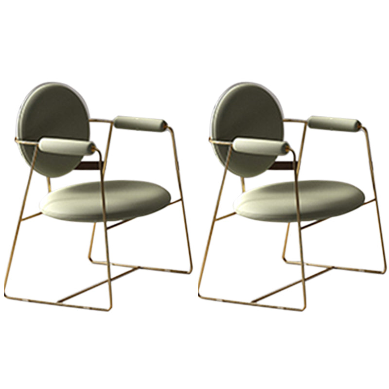 Glam 1/2/3/4/6/7 Pieces Dining Set Oval Shape Sintered Stone Dining Table Set 2 Green Chairs Clearhalo 'Dining Room Sets' 'Dining Tables & Seating' 'dining_room_set' 'furn' 'furn_dining_room_set' 'Furniture' 'furniture_dining_room_set' 'Kitchen & Dining Furniture' 4730774