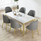 Glam 1/4/5/6/7 Pieces Dining Set Rectangle Stone Dining Table for Dining Room 7 Pieces: Table, 6 Chairs Clearhalo 'Dining Room Sets' 'Dining Tables & Seating' 'dining_room_set' 'furn' 'furn_dining_room_set' 'Furniture' 'furniture_dining_room_set' 'Kitchen & Dining Furniture' 4730799