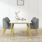 Glam 1/4/5/6/7 Pieces Dining Set Rectangle Stone Dining Table for Dining Room 5 Pieces: Table, 4 Chairs Clearhalo 'Dining Room Sets' 'Dining Tables & Seating' 'dining_room_set' 'furn' 'furn_dining_room_set' 'Furniture' 'furniture_dining_room_set' 'Kitchen & Dining Furniture' 4730803