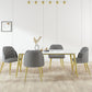 Glam 1/4/5/6/7 Pieces Dining Set Rectangle Stone Dining Table for Dining Room Clearhalo 'Dining Room Sets' 'Dining Tables & Seating' 'dining_room_set' 'furn' 'furn_dining_room_set' 'Furniture' 'furniture_dining_room_set' 'Kitchen & Dining Furniture' 4730804