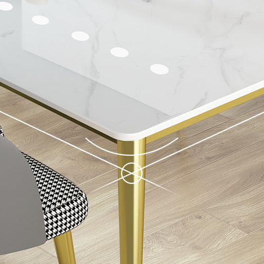 Glam 1/4/5/6/7 Pieces Dining Set Rectangle Stone Dining Table for Dining Room Clearhalo 'Dining Room Sets' 'Dining Tables & Seating' 'dining_room_set' 'furn' 'furn_dining_room_set' 'Furniture' 'furniture_dining_room_set' 'Kitchen & Dining Furniture' 4730808