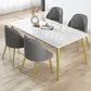 Glam 1/4/5/6/7 Pieces Dining Set Rectangle Stone Dining Table for Dining Room Clearhalo 'Dining Room Sets' 'Dining Tables & Seating' 'dining_room_set' 'furn' 'furn_dining_room_set' 'Furniture' 'furniture_dining_room_set' 'Kitchen & Dining Furniture' 4730810