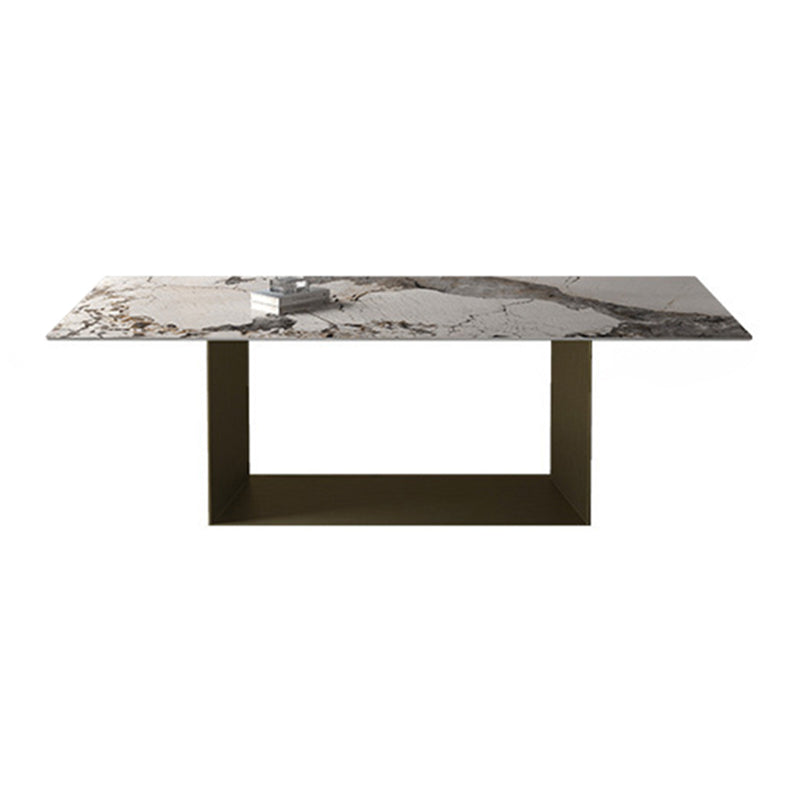 Glam 1/2/3/4/5 Pieces Dining Set Sintered Stone Dining Table Set White 87"L x 43"W Clearhalo 'Dining Room Sets' 'Dining Tables & Seating' 'dining_room_set' 'furn' 'furn_dining_room_set' 'Furniture' 'furniture_dining_room_set' 'Kitchen & Dining Furniture' 4730821