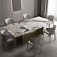 Glam 1/2/3/4/5 Pieces Dining Set Sintered Stone Dining Table Set Clearhalo 'Dining Room Sets' 'Dining Tables & Seating' 'dining_room_set' 'furn' 'furn_dining_room_set' 'Furniture' 'furniture_dining_room_set' 'Kitchen & Dining Furniture' 4730826