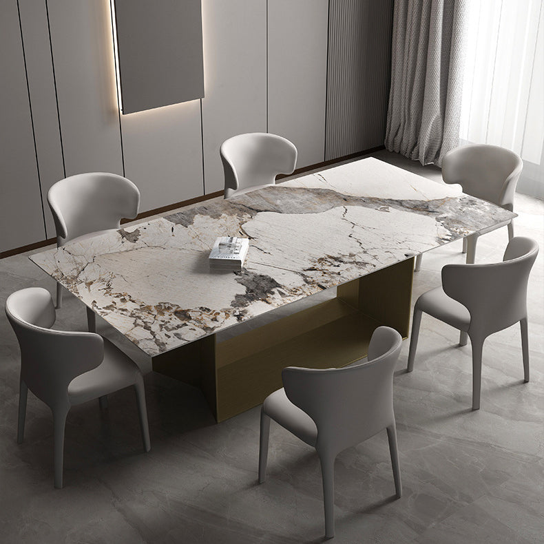 Glam 1/2/3/4/5 Pieces Dining Set Sintered Stone Dining Table Set Clearhalo 'Dining Room Sets' 'Dining Tables & Seating' 'dining_room_set' 'furn' 'furn_dining_room_set' 'Furniture' 'furniture_dining_room_set' 'Kitchen & Dining Furniture' 4730826