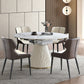 Glam 1/3/4/5/7 Pieces Dinette Set with Sintered Stone Top PU Leather Dining Table Set 5 Pieces: Table, 4 Chairs Clearhalo 'Dining Room Sets' 'Dining Tables & Seating' 'dining_room_set' 'furn' 'furn_dining_room_set' 'Furniture' 'furniture_dining_room_set' 'Kitchen & Dining Furniture' 4730834