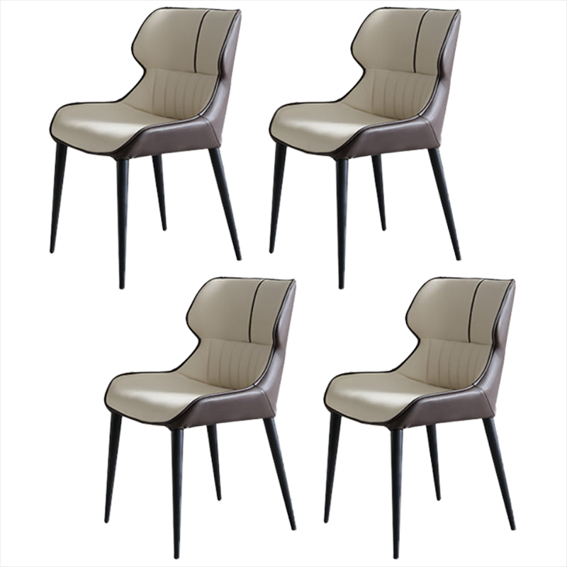 Glam 1/3/4/5/7 Pieces Dinette Set with Sintered Stone Top PU Leather Dining Table Set 4 Beige Chairs Clearhalo 'Dining Room Sets' 'Dining Tables & Seating' 'dining_room_set' 'furn' 'furn_dining_room_set' 'Furniture' 'furniture_dining_room_set' 'Kitchen & Dining Furniture' 4730835