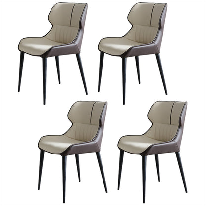 Glam 1/3/4/5/7 Pieces Dinette Set with Sintered Stone Top PU Leather Dining Table Set 4 Beige Chairs Clearhalo 'Dining Room Sets' 'Dining Tables & Seating' 'dining_room_set' 'furn' 'furn_dining_room_set' 'Furniture' 'furniture_dining_room_set' 'Kitchen & Dining Furniture' 4730835