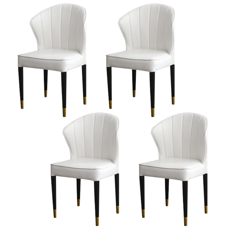 Glam 1/3/4/5/7 Pieces Dinette Set with Sintered Stone Top PU Leather Dining Table Set 4 White Chairs Clearhalo 'Dining Room Sets' 'Dining Tables & Seating' 'dining_room_set' 'furn' 'furn_dining_room_set' 'Furniture' 'furniture_dining_room_set' 'Kitchen & Dining Furniture' 4730839