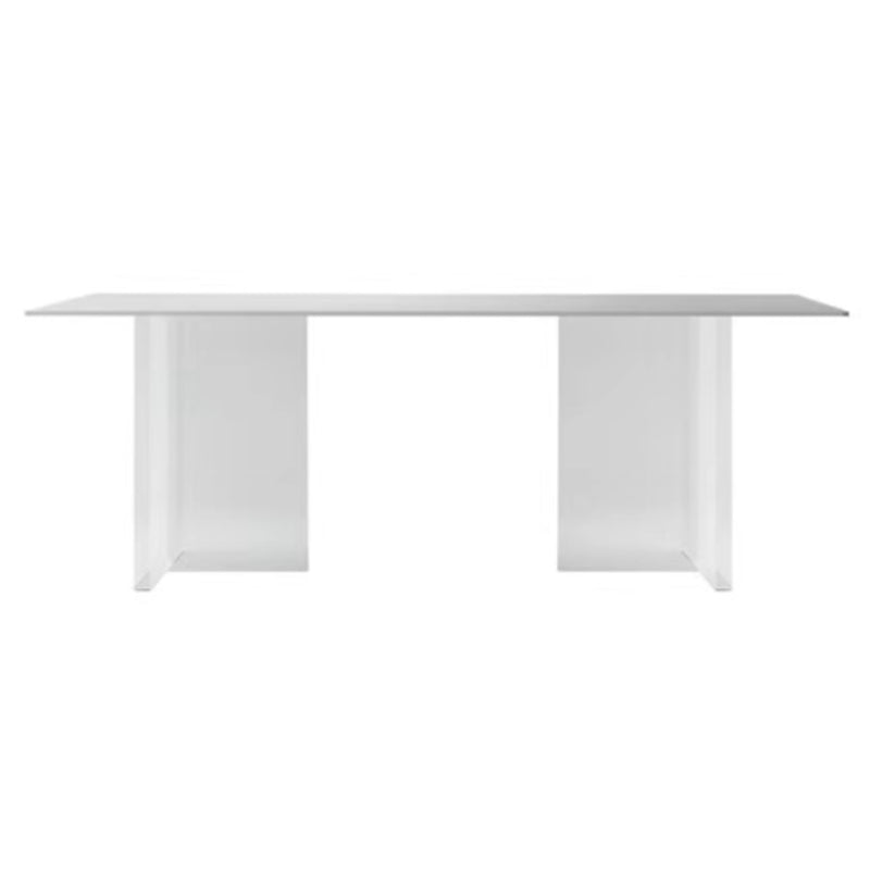 Modern 1/7 Pieces Dining Set Rectangle Acrylic Dining Table for Kitchen White 79"L x 35"W Clearhalo 'Dining Room Sets' 'Dining Tables & Seating' 'dining_room_set' 'furn' 'furn_dining_room_set' 'Furniture' 'furniture_dining_room_set' 'Kitchen & Dining Furniture' 4730854