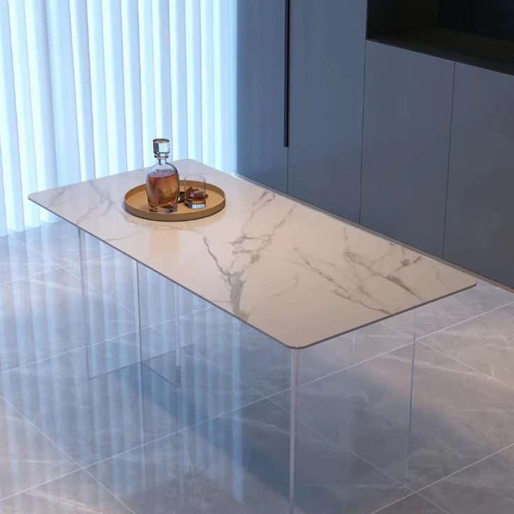 Modern 1/7 Pieces Dining Set Rectangle Acrylic Dining Table for Kitchen Clearhalo 'Dining Room Sets' 'Dining Tables & Seating' 'dining_room_set' 'furn' 'furn_dining_room_set' 'Furniture' 'furniture_dining_room_set' 'Kitchen & Dining Furniture' 4730857