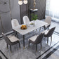 Modern 1/2/5/6/7 Pieces Dinette Set Rectangle Dining Table Set 7 Pieces: Table, 6 Grey Chairs Clearhalo 'Dining Room Sets' 'Dining Tables & Seating' 'dining_room_set' 'furn' 'furn_dining_room_set' 'Furniture' 'furniture_dining_room_set' 'Kitchen & Dining Furniture' 4730871