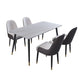 Modern 1/2/5/6/7 Pieces Dinette Set Rectangle Dining Table Set 5 Pieces: White Table, 4 Grey Chairs Clearhalo 'Dining Room Sets' 'Dining Tables & Seating' 'dining_room_set' 'furn' 'furn_dining_room_set' 'Furniture' 'furniture_dining_room_set' 'Kitchen & Dining Furniture' 4730876