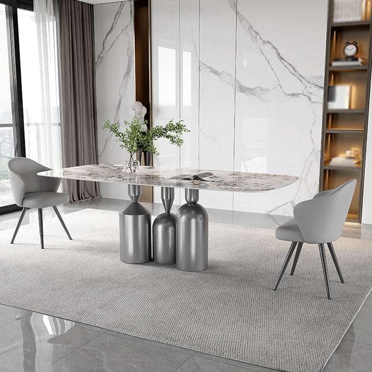 1/3/4/5/7/8 Pieces Dining Chairs Set White Rectangle Shape Sintered Stone Dining Table Set 3 Pieces: Table, 2 Chairs Clearhalo 'Dining Room Sets' 'Dining Tables & Seating' 'dining_room_set' 'furn' 'furn_dining_room_set' 'Furniture' 'furniture_dining_room_set' 'Kitchen & Dining Furniture' 4730893