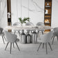 1/3/4/5/7/8 Pieces Dining Chairs Set White Rectangle Shape Sintered Stone Dining Table Set 8 Pieces: Table, 7 Chairs Clearhalo 'Dining Room Sets' 'Dining Tables & Seating' 'dining_room_set' 'furn' 'furn_dining_room_set' 'Furniture' 'furniture_dining_room_set' 'Kitchen & Dining Furniture' 4730898