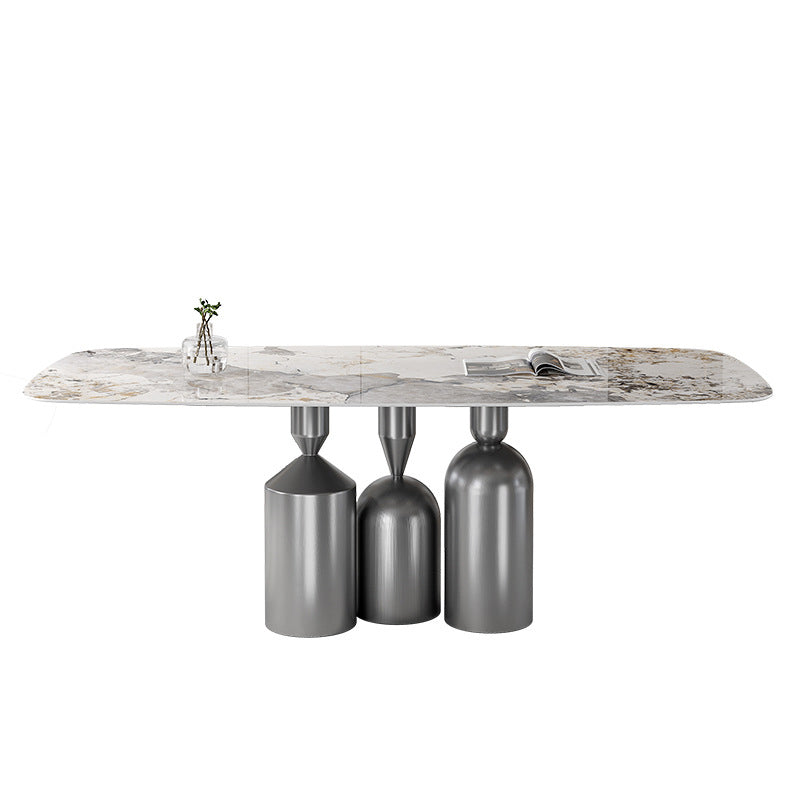 1/3/4/5/7/8 Pieces Dining Chairs Set White Rectangle Shape Sintered Stone Dining Table Set White 70.9"L x 35.4"W Clearhalo 'Dining Room Sets' 'Dining Tables & Seating' 'dining_room_set' 'furn' 'furn_dining_room_set' 'Furniture' 'furniture_dining_room_set' 'Kitchen & Dining Furniture' 4730899