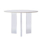 Modern 1/2/3 Pieces Dining Set Round Stone Dining Table for Dining Room White 47"L x 47"W Clearhalo 'Dining Room Sets' 'Dining Tables & Seating' 'dining_room_set' 'furn' 'furn_dining_room_set' 'Furniture' 'furniture_dining_room_set' 'Kitchen & Dining Furniture' 4730913