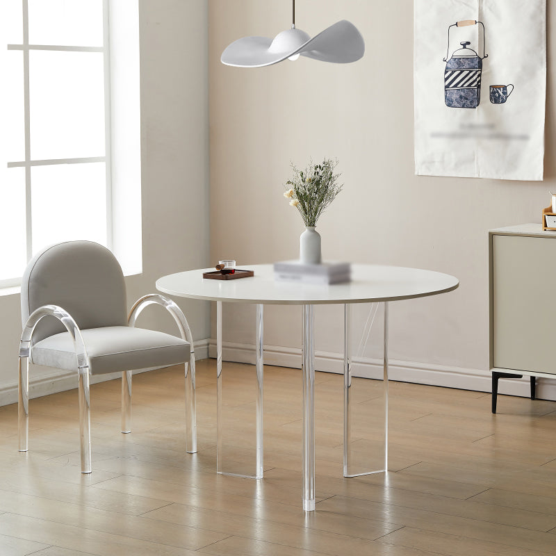 Modern 1/2/3 Pieces Dining Set Round Stone Dining Table for Dining Room 2 Pieces: Table, 1 Gray Chair Clearhalo 'Dining Room Sets' 'Dining Tables & Seating' 'dining_room_set' 'furn' 'furn_dining_room_set' 'Furniture' 'furniture_dining_room_set' 'Kitchen & Dining Furniture' 4730917