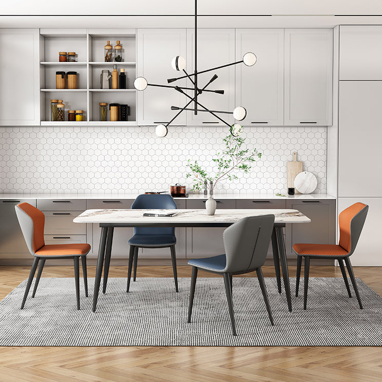 Modern 1/2/4/5/7 Pieces Dinette Set with Sintered Stone Top Rectangle Dining Table Set Clearhalo 'Dining Room Sets' 'Dining Tables & Seating' 'dining_room_set' 'furn' 'furn_dining_room_set' 'Furniture' 'furniture_dining_room_set' 'Kitchen & Dining Furniture' 4730932